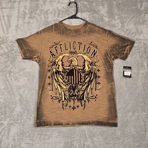Affliction Men's T-shirt Iron Pledge Y2K Biker